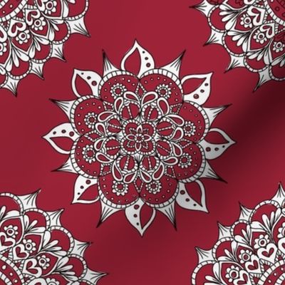 Red Snowflake Mandala