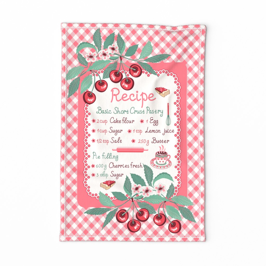 Cherry pie teatowel 