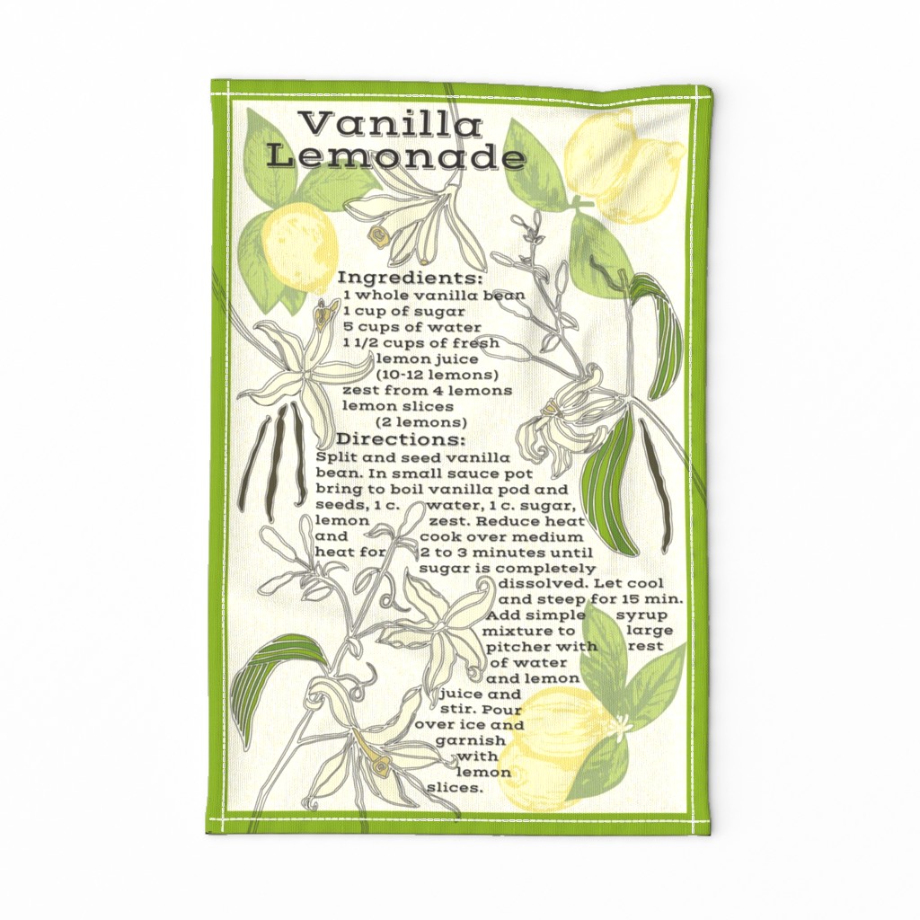 Vanilla Lemonade Recipe Tea Towel