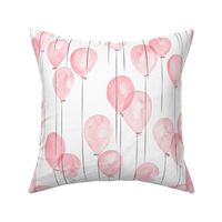 watercolor balloons in pink