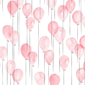 watercolor balloons in pink