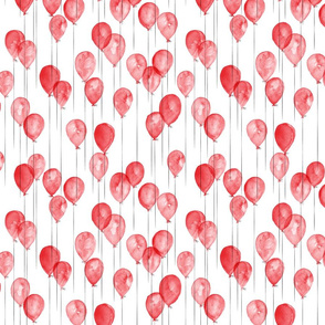 (small scale) watercolor balloons - red