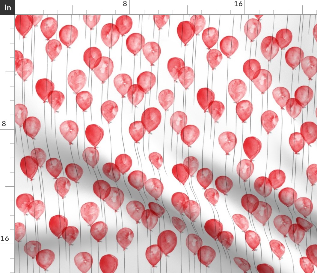 (small scale) watercolor balloons - red