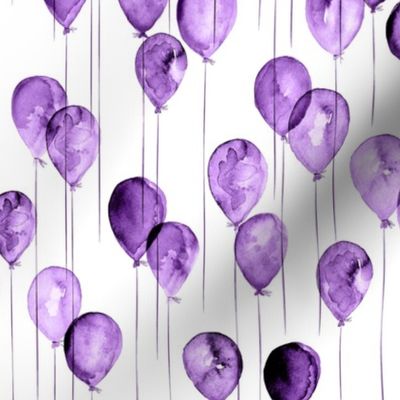 (small scale) purple watercolor balloons 