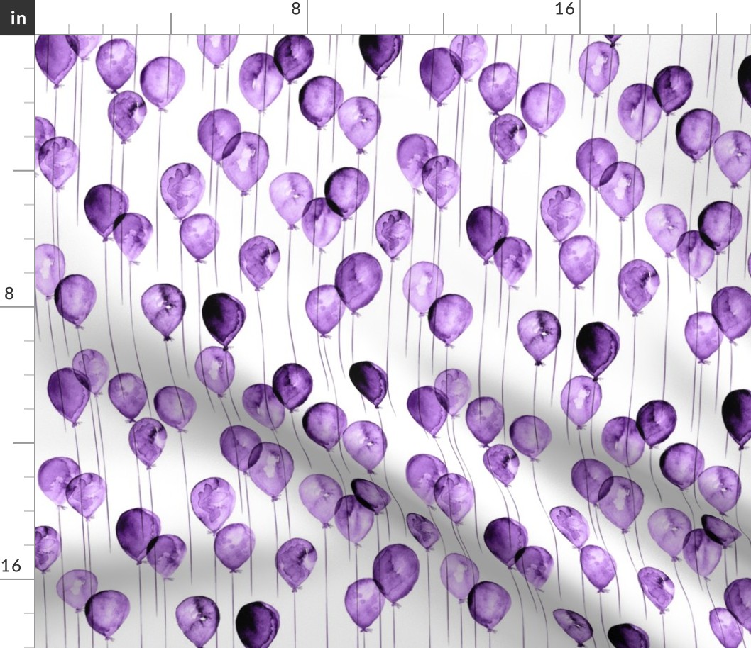 (small scale) purple watercolor balloons 