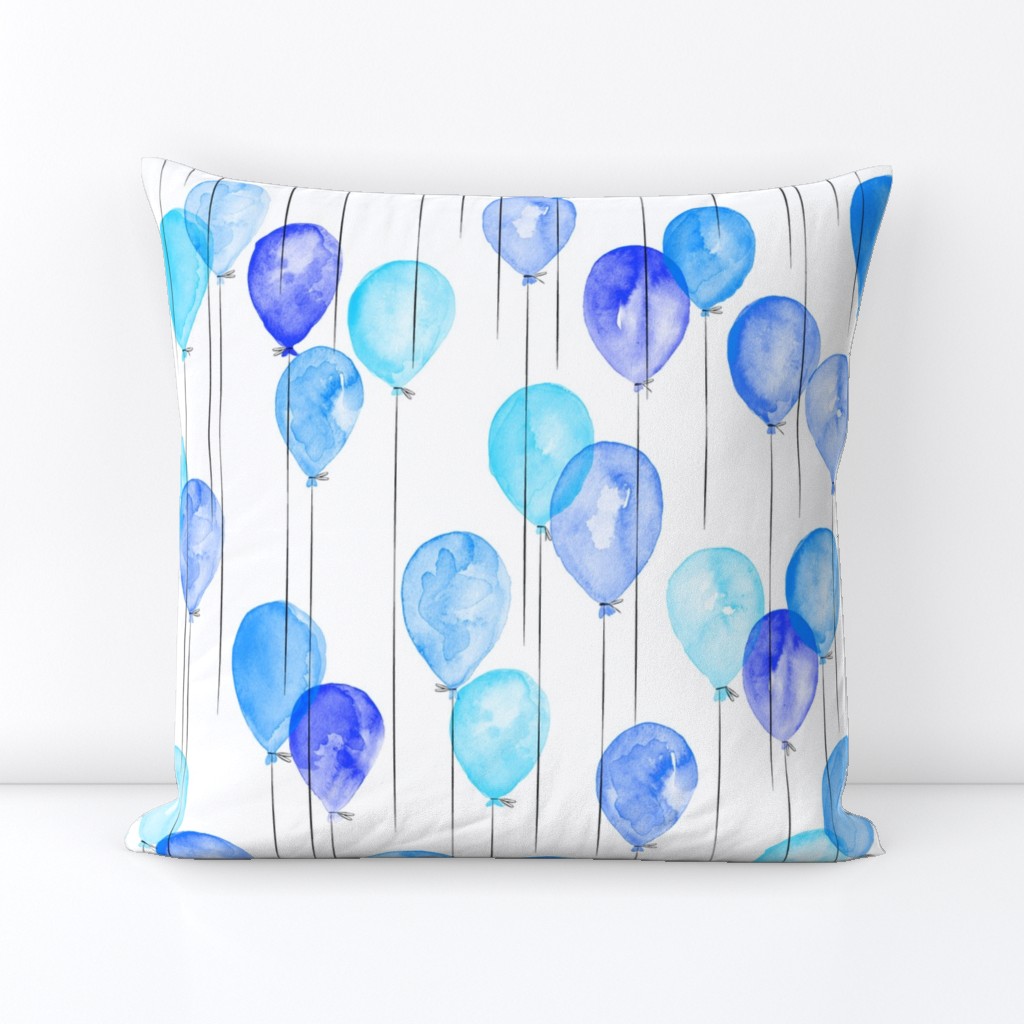 blue watercolor balloons