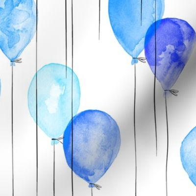 blue watercolor balloons