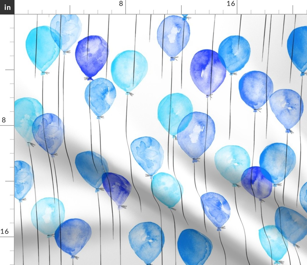 blue watercolor balloons