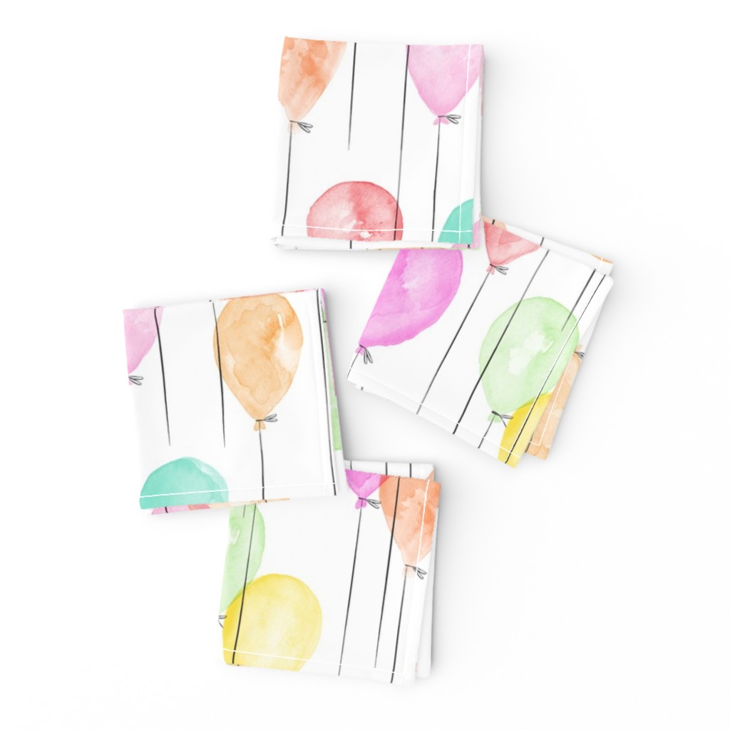 watercolor balloons in multi 