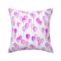 (small scale) watercolor balloons - pink and purple