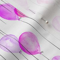 (small scale) watercolor balloons - pink and purple