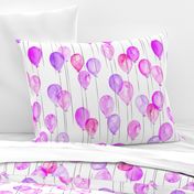 pink and purple watercolor balloons