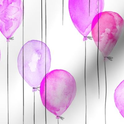 pink and purple watercolor balloons