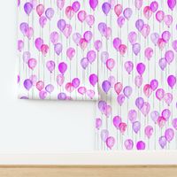 pink and purple watercolor balloons