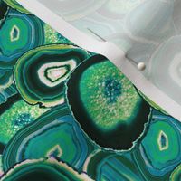 Geode Slices No.1 in Emerald + Malachite Green