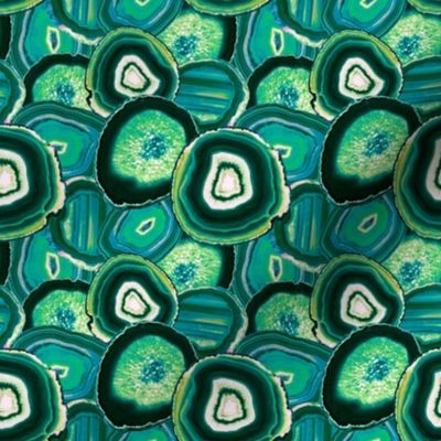 Geode Slices No.1 in Emerald + Malachite Green