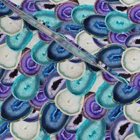 Sliced Geode Specimens in Cool Toned Unicorn Rainbow