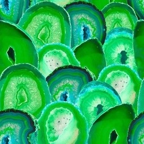 Geode Slices No. 2 in Electric Green 
