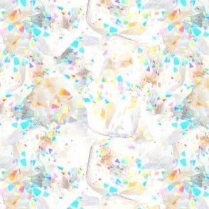 Abstract White Quartz in Rainbow Aura