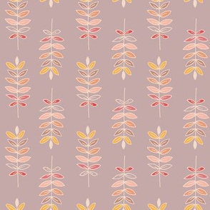 Wheat pattern with pale pink grey background.