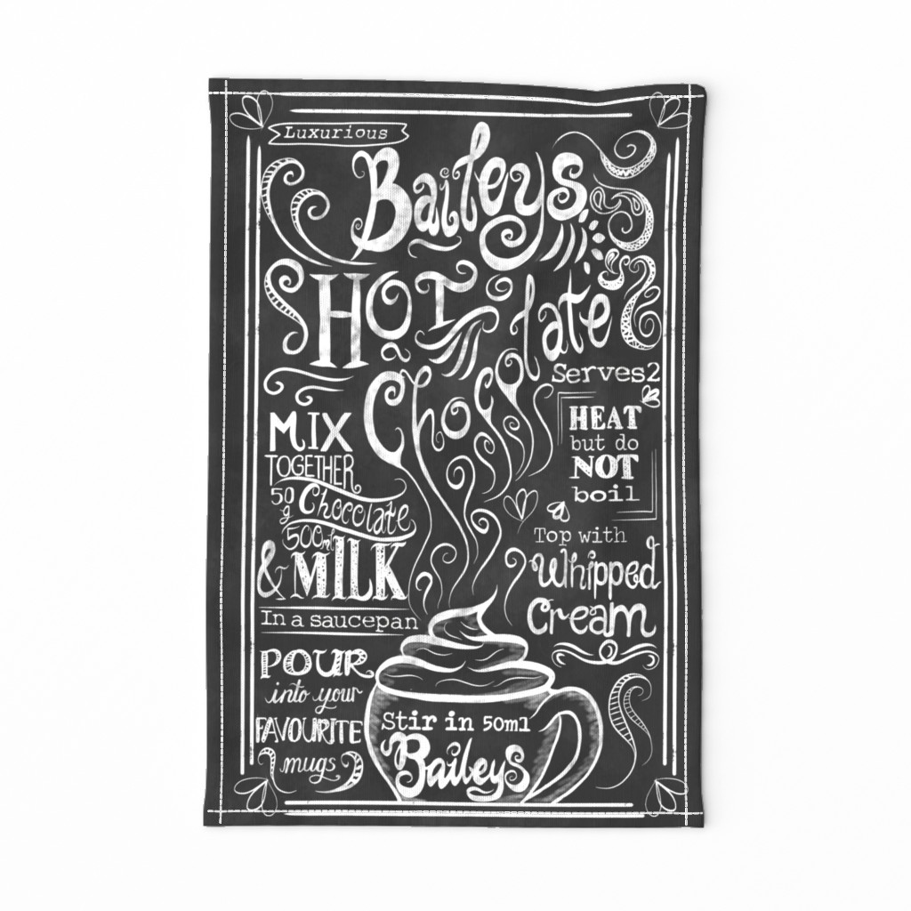 Baileys Hot Chocolate FQ Teatowel