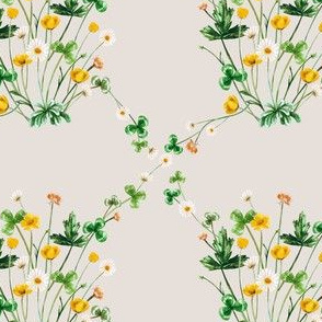 Meadow Diamond Golden on Vintage Cotton 