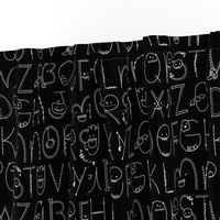doodle alphabet white and black :: halloween ABC's