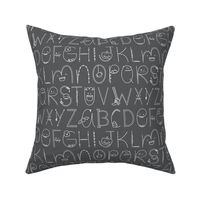 doodle alphabet white and dark grey :: halloween ABC's