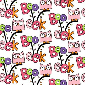 doodle owls pink :: halloween