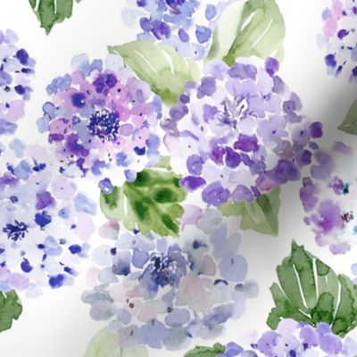 Large / Hydrangea Floral in Periwinkle