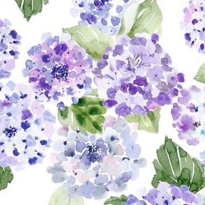 Large / Hydrangea Floral in Periwinkle