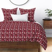 Bull Terrier christmas holiday presents candy canes winter snowflakes dog fabric ruby