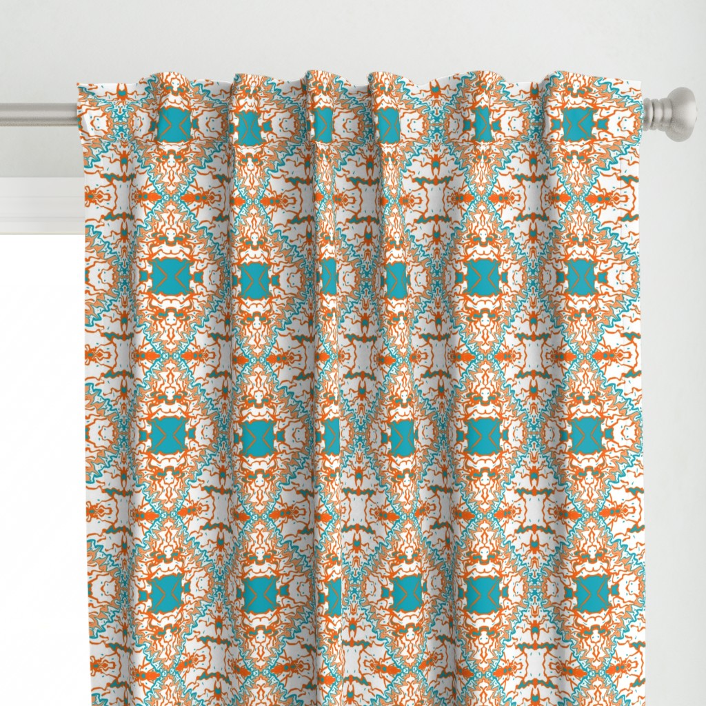 Latin Tile Turquois Orange White