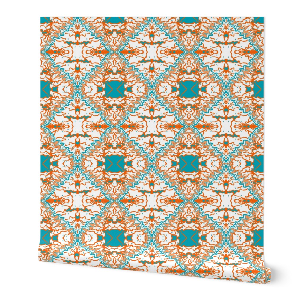 Latin Tile Turquois Orange White