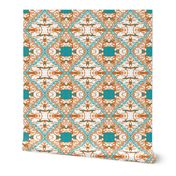 Latin Tile Turquois Orange White