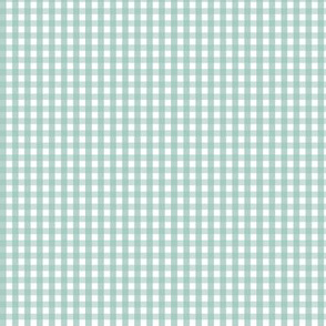 tiny gingham faded teal