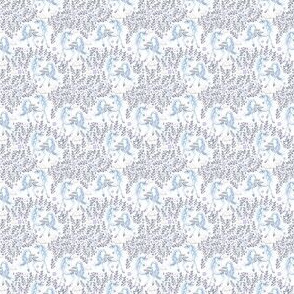 1.5" Unicorn Floral Garden / Blue & Lilac Unicorn