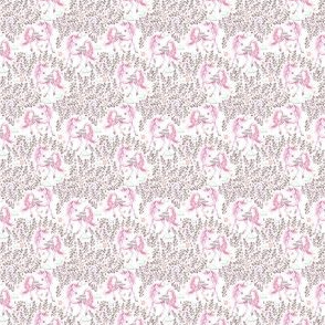 1.5" Pink Unicorn Floral Garden / Pink