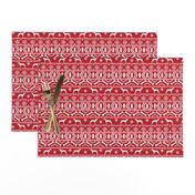 Weimaraner dog fabric - fair isle christmas design - red