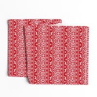 Weimaraner dog fabric - fair isle christmas design - red