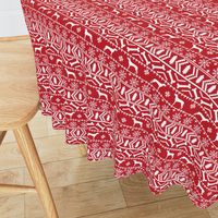 Weimaraner dog fabric - fair isle christmas design - red