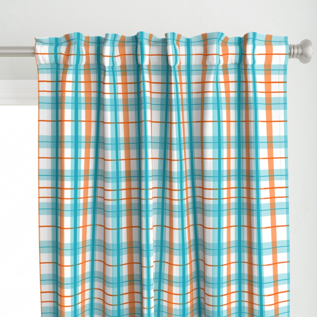 Plaid Turquoise Orange