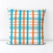 Plaid Turquoise Orange