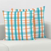 Plaid Turquoise Orange