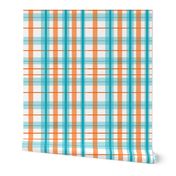 Plaid Turquoise Orange