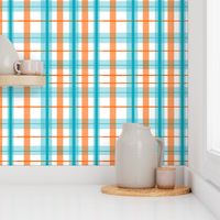 Plaid Turquoise Orange