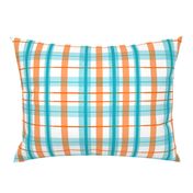 Plaid Turquoise Orange