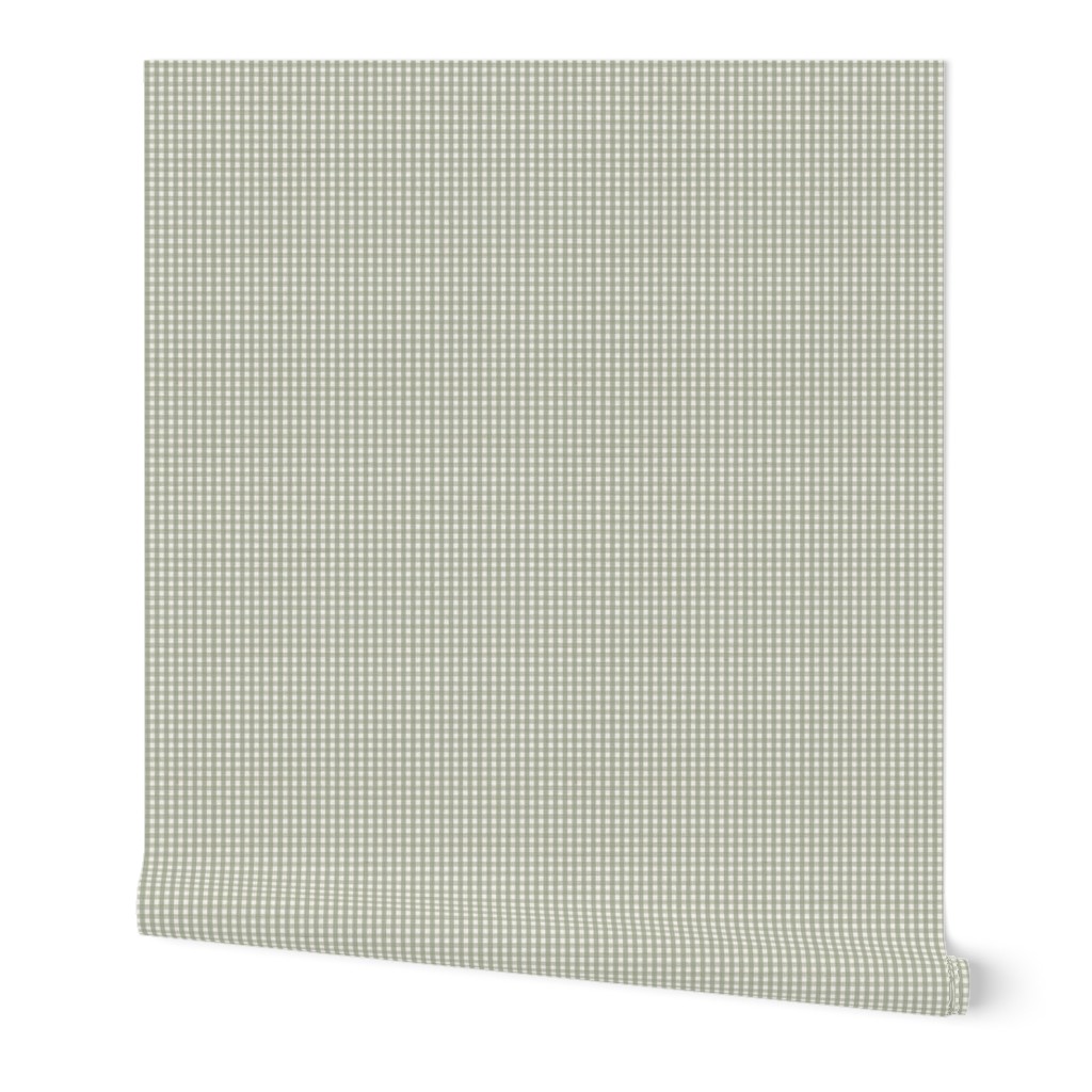 tiny gingham sage green