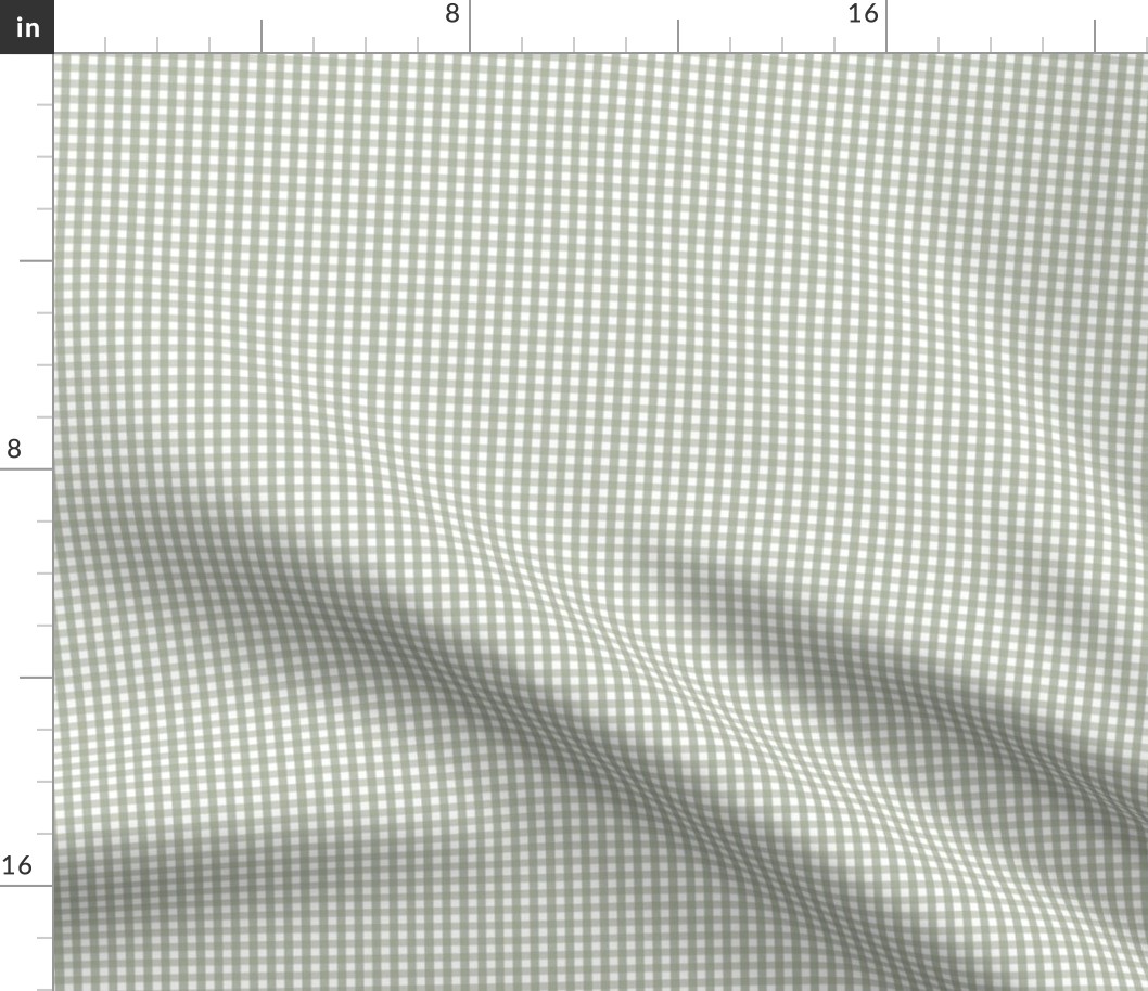 tiny gingham sage green