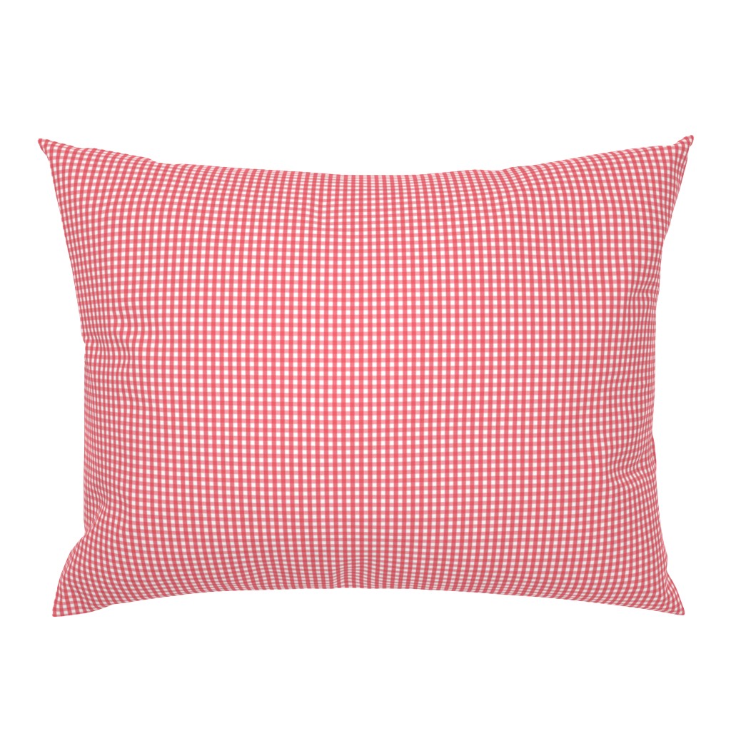 tiny gingham bold coral